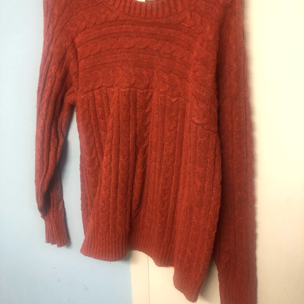 St. John's Bay Cable Knit Sweater - Deep Orange